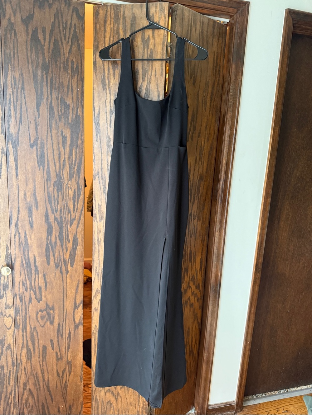 BHLDN Black Maxi Square-Neck Dress